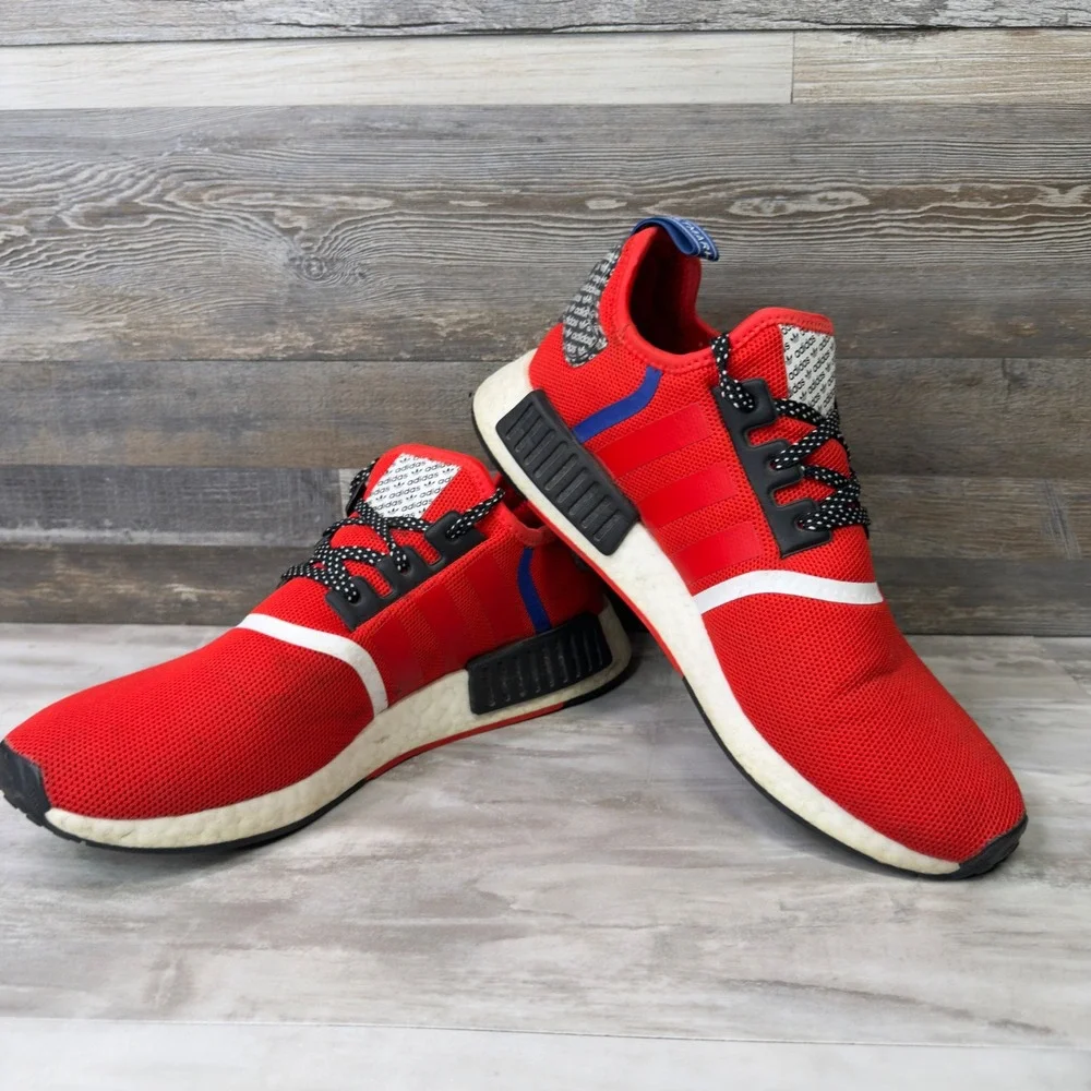 Adidas Boost NMD R1 Sneaker Men's Size 10.5 Active Red White Blue FV5214
